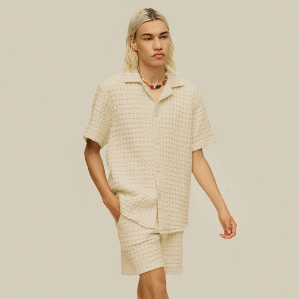 OAS Cuba Waffle Overhemd Beige