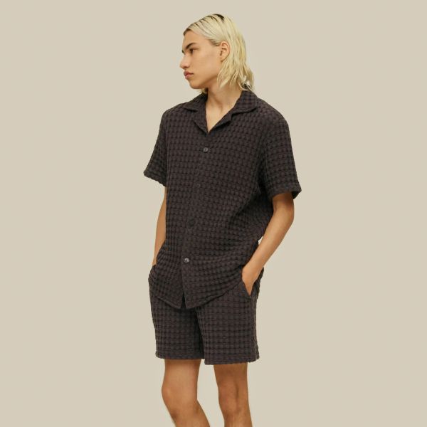 OAS Cuba Waffle Overhemd Zwart