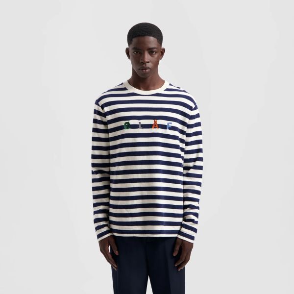 Olaf Stripe Sans T-shirt Blauw/Wit