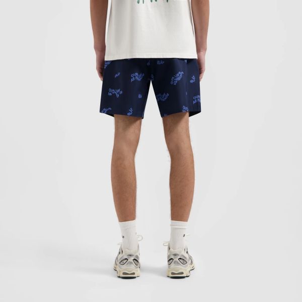 Olaf Wavy AOP Zwembroek Navy