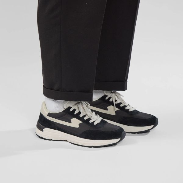 Stepney Workers Club Osier S-Strike Suede Mix Sneaker Zwart