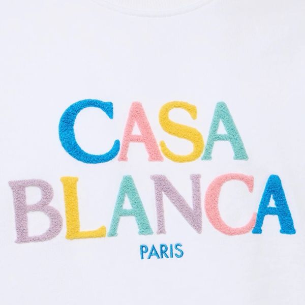 Casablanca Stacked Logo Sweater Wit