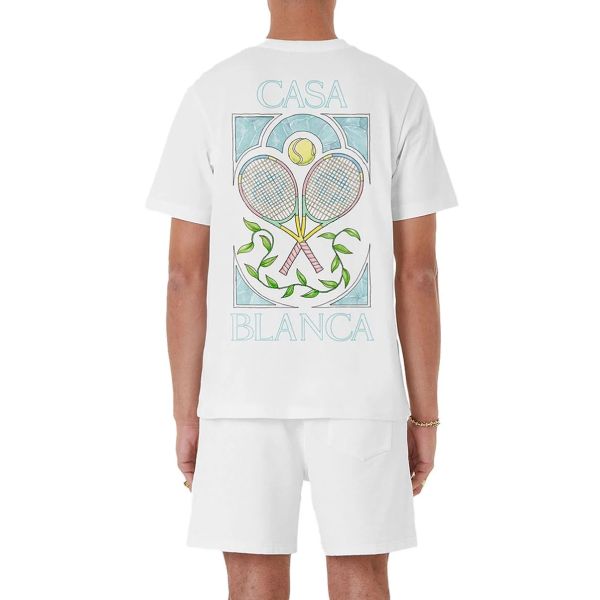 Casablanca Tennis Pastelle T-shirt Wit