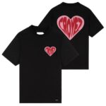 Croyez Puffed Heart T-shirt Zwart