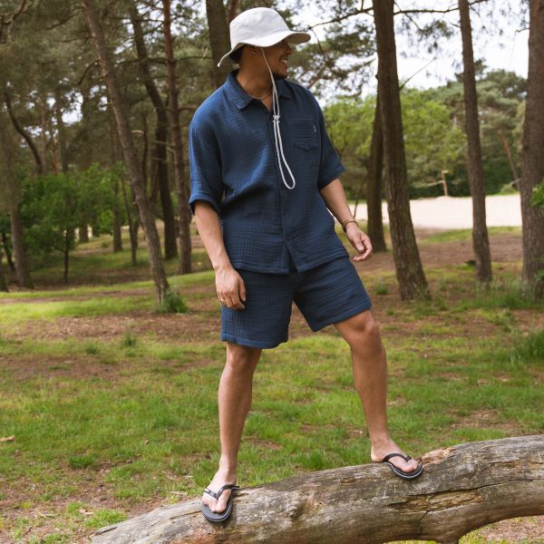 Daily Paper Enzi Seersucker Zomerset Blauw