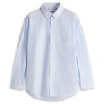 Drôle De Monsieur La Chemise Rayée Overhemd Licht Blauw