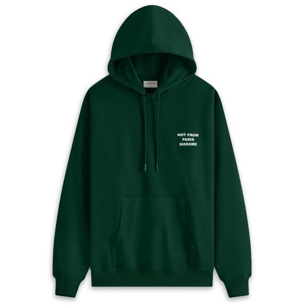 Drôle De Monsieur Slogan Hoodie Donker Groen