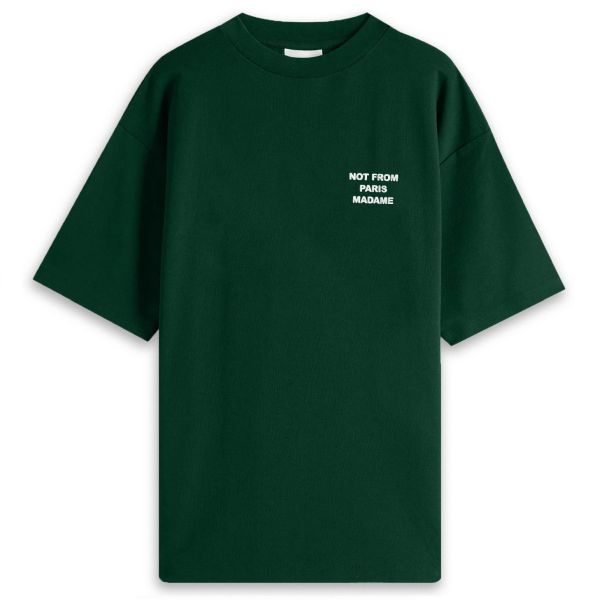 Drôle De Monsieur Slogan T-shirt Donker Groen