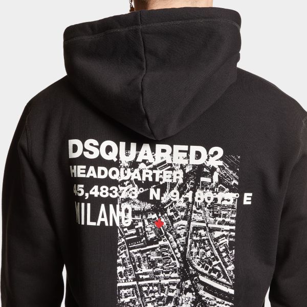 Dsquared2 Ceresio Map Hoodie Zwart | Mezaldy.com