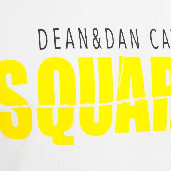 Dsquared2 Yellow Logo T-shirt Wit