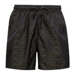 Emporio Armani Allover Logo Zwembroek Zwart