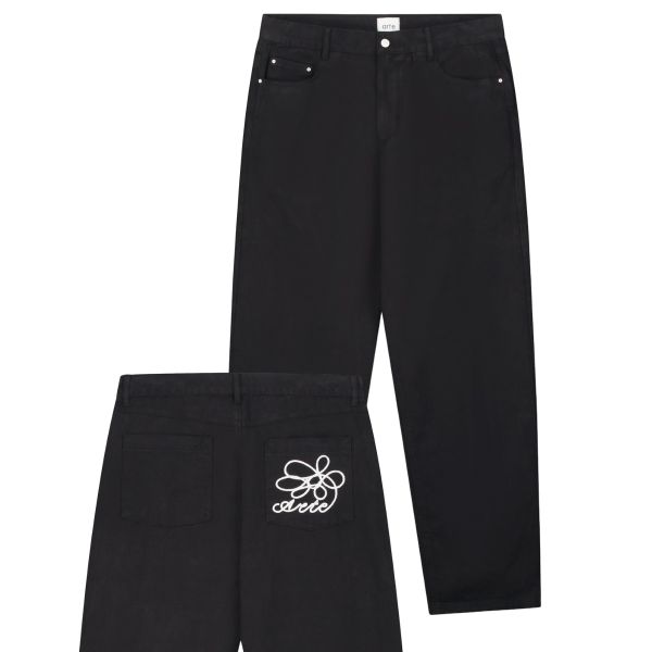 Arte Antwerp Embroidery Pocket Broek Zwart