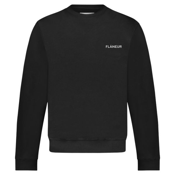 Flâneur Essential Logo Sweater Zwart