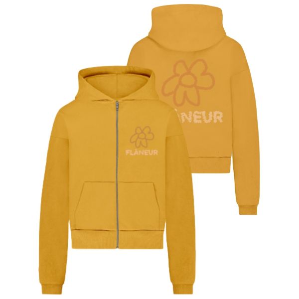 Flâneur Flower Doodle Zip-Up Vest Oranje