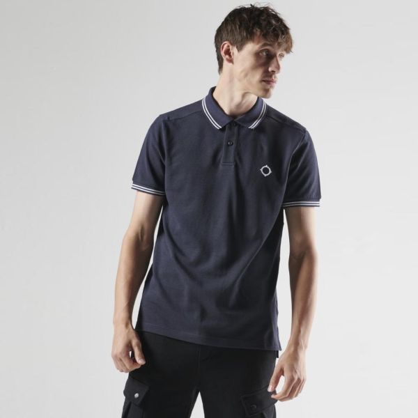 Ma.strum Double Tipped Polo Navy