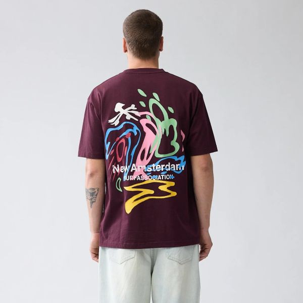 New Amsterdam Surf Association Weather Icons T-shirt Bordeaux