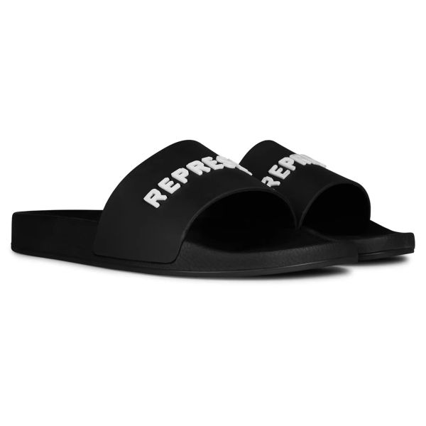 Represent Pool Slippers Zwart