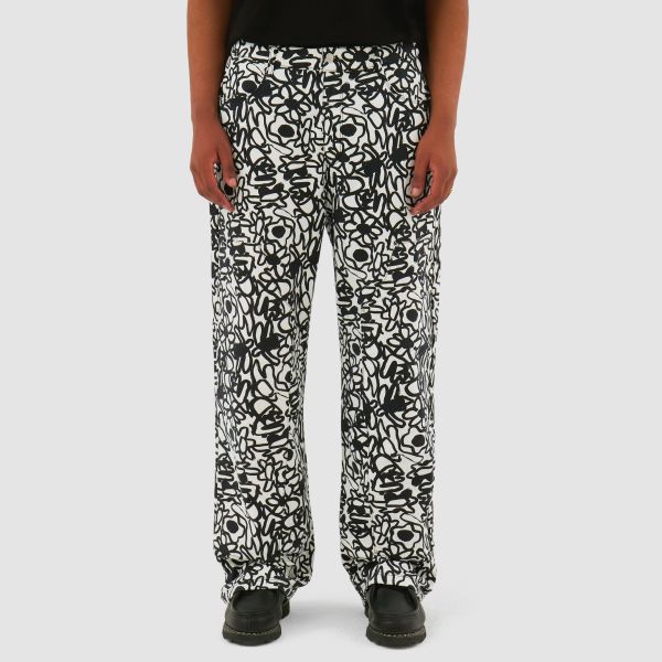 Arte Antwerp Allover Flowers Broek Zwart/Wit | Mezaldy.com