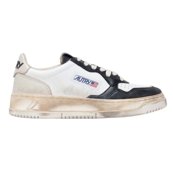 Autry Super Vintage Medalist Low Sneaker Wit/Zwart