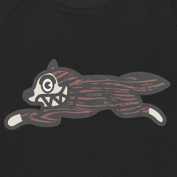 Icecream Woodgrain Running Dog Sweater Zwart