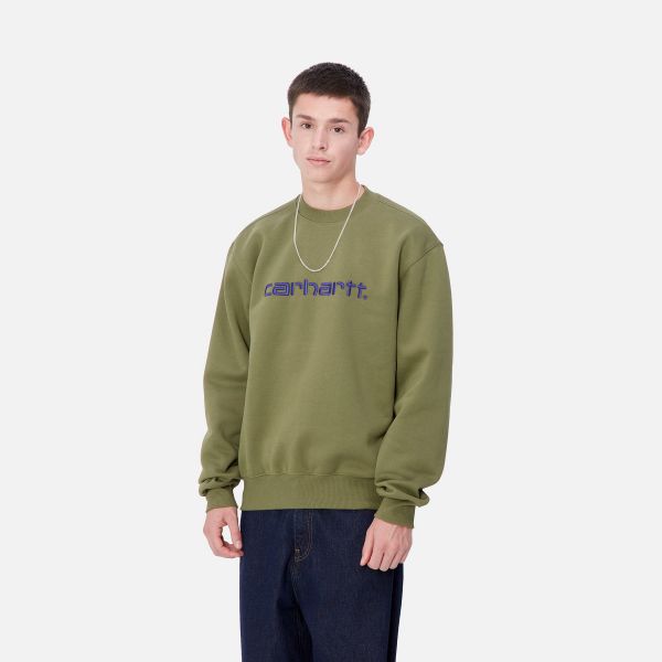 Carhartt Logo Sweater Groen