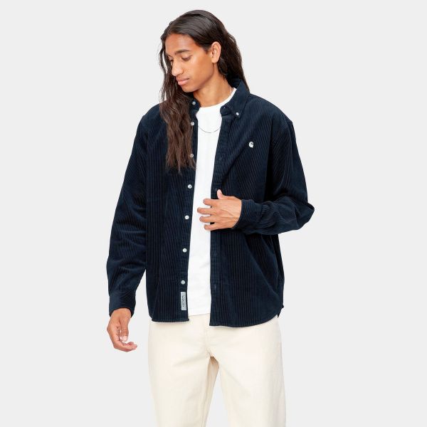 Carhartt WIP Madison Cord Overshirt Navy | Mezaldy.com