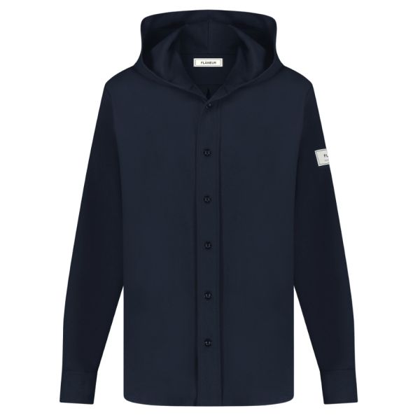 Flâneur Atelier Hooded Overshirt Navy
