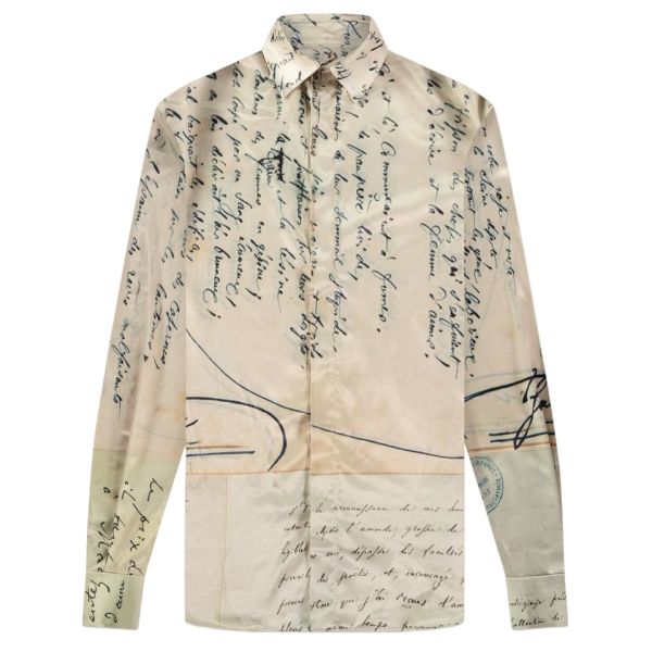 Flâneur Letter Viscose Overshirt Beige