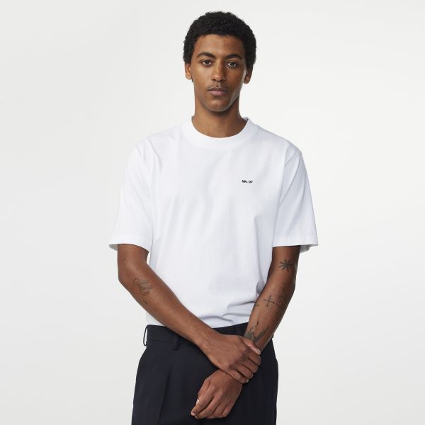 NN.07 Adam Emb T-shirt Wit
