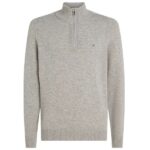 Tommy Hilfiger Wool Zip Mock Sweater Grijs