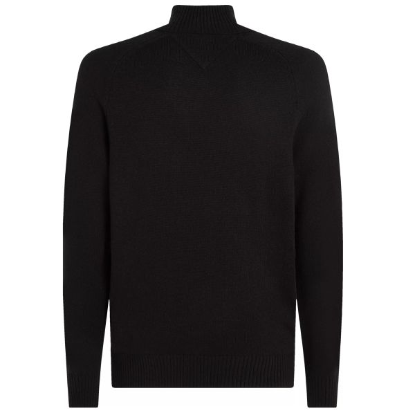 Tommy Hilfiger Wool Zip Mock Sweater Zwart