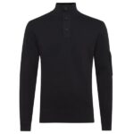 Genti Turtle 3 Buttons Sweater Zwart