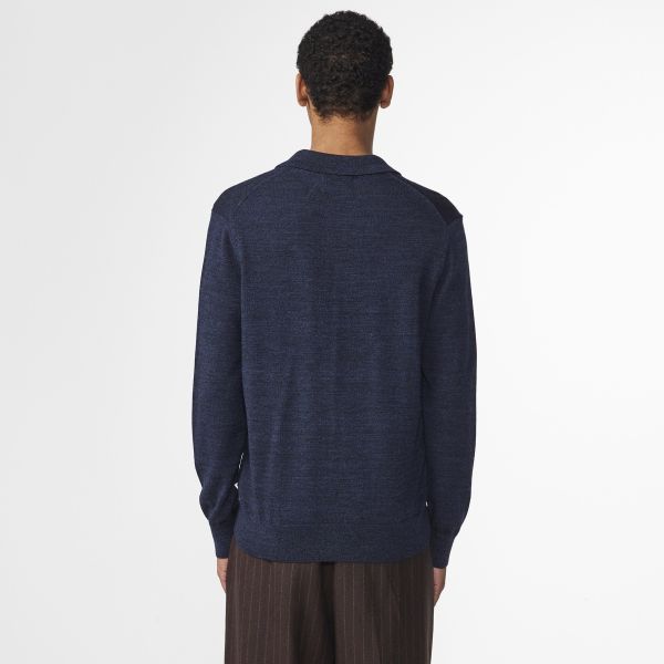 NN.07 Emerson Longsleeve Polo Navy