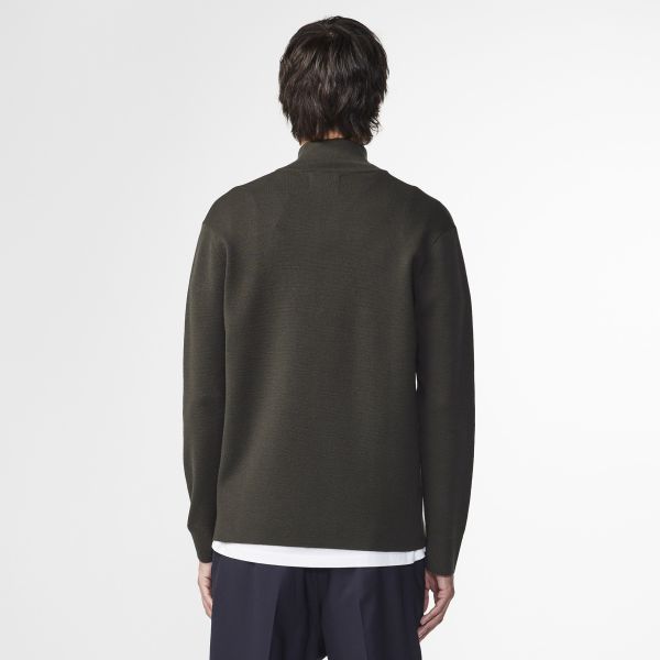 NN.07 Harald Half Zip Sweater Donker Groen