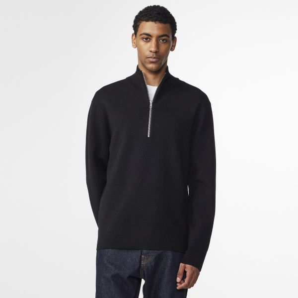 NN.07 Harald Half Zip Sweater Zwart