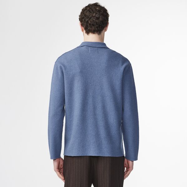 NN.07 Jonas Knit Overshirt Blauw