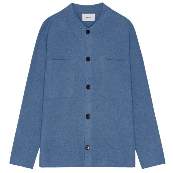NN.07 Jonas Knit Overshirt Blauw