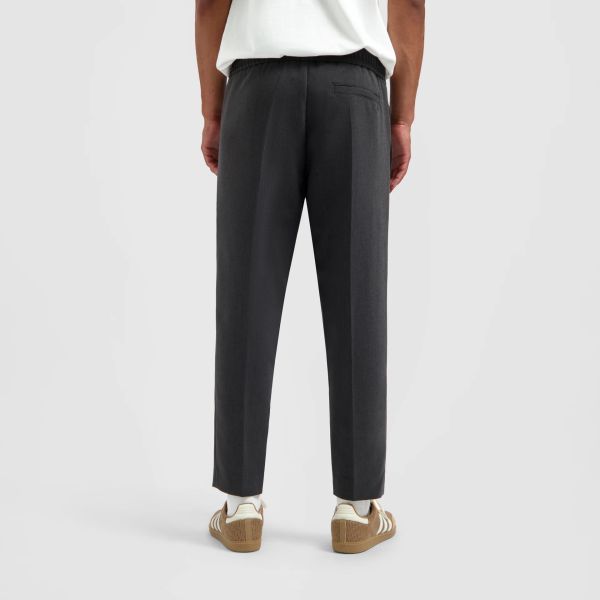 Olaf Wool Tailored Slim Elasticated Broek Antraciet