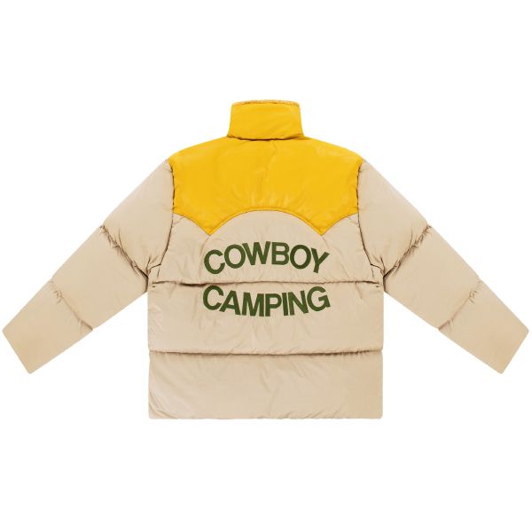 PAL Sporting Goods Cowboy Camping Down Leather Yoke Shearling Jas Beige