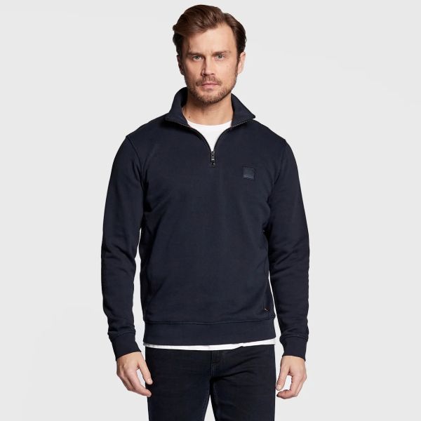 Boss Zetrust Half Zip Sweater Navy