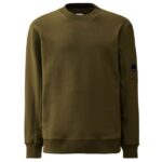 CP Company Diagonal Raised Fleece Lens Sweater Donker Groen