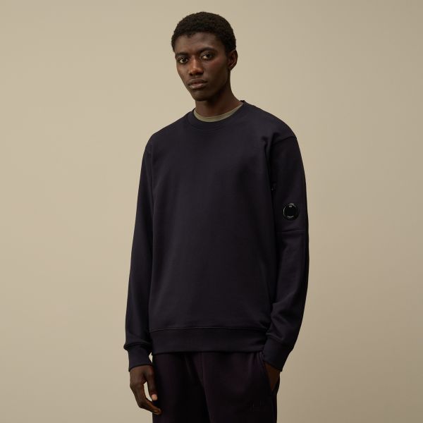 CP Company Diagonal Raised Fleece Lens Sweater Navy