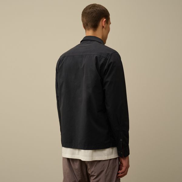 CP Company Gabardine Zipped Overshirt Navy