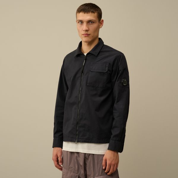 CP Company Gabardine Zipped Overshirt Navy