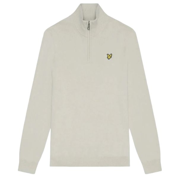 Lyle & Scott Cotton Merino Quarter Zip Sweater Beige