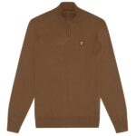 Lyle & Scott Cotton Merino Quarter Zip Sweater Bruin