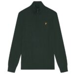 Lyle & Scott Cotton Merino Quarter Zip Sweater Donker Groen