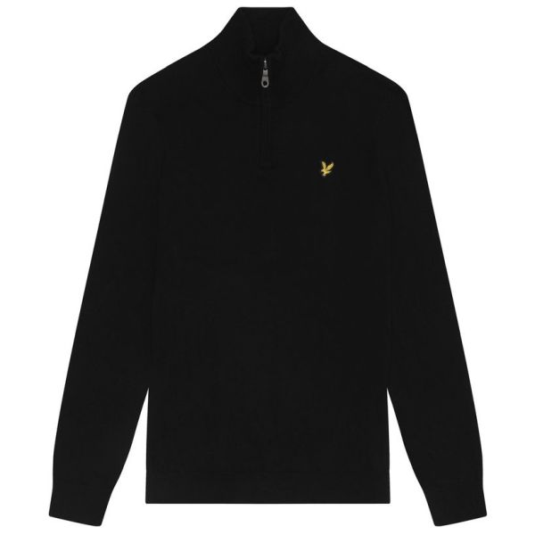 Lyle & Scott Cotton Merino Quarter Zip Sweater Zwart