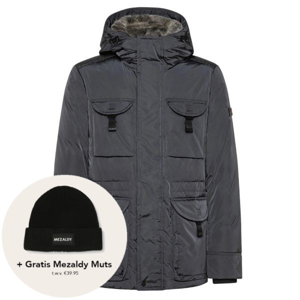 peuterey aiptek fur parka antraciet