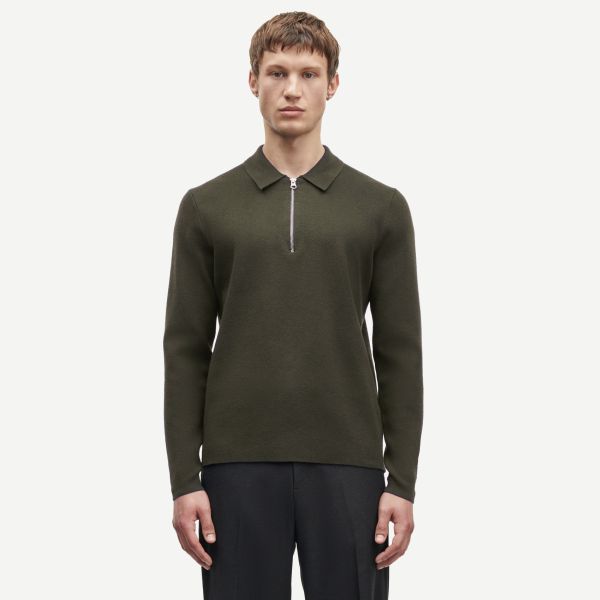 Samsøe Samsøe Guna Half Zip Sweater Donker Groen